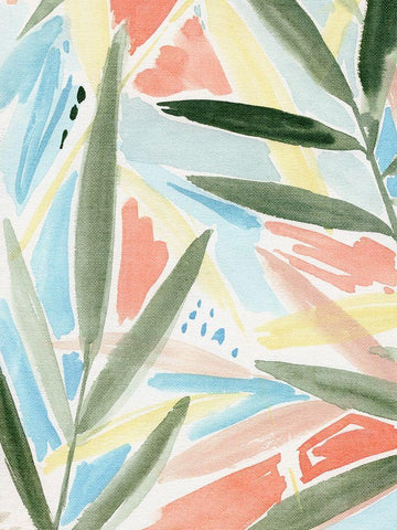 Tropical Impression II White Modern Wood Framed Art Print with Double Matting by Warren, Annie