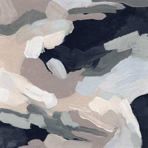 Monochrome Currents II Black Modern Wood Framed Art Print with Double Matting by Vess, June Erica