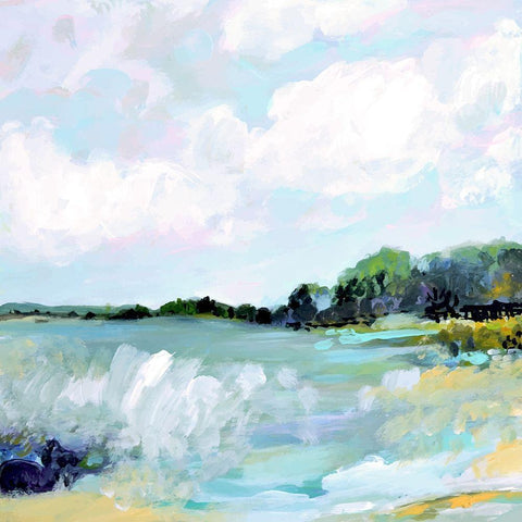 Surfscape I Black Modern Wood Framed Art Print with Double Matting by Fields, Karen
