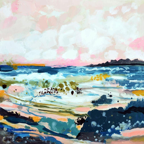 Surfscape IV Black Modern Wood Framed Art Print by Fields, Karen