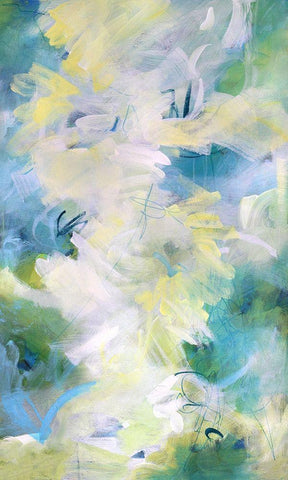 Springtime Rhythms I White Modern Wood Framed Art Print with Double Matting by Riger, Sue