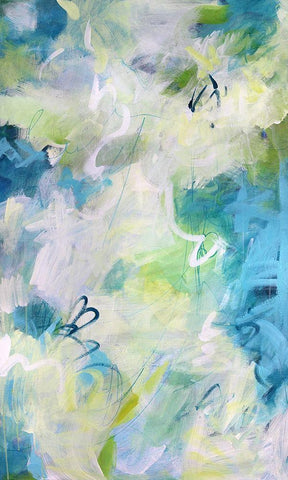 Springtime Rhythms II White Modern Wood Framed Art Print with Double Matting by Riger, Sue