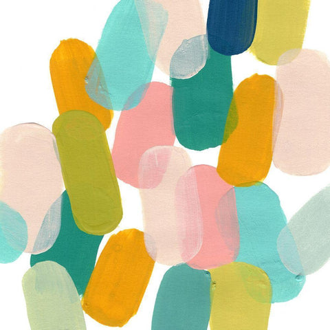 Color Spree I Black Modern Wood Framed Art Print with Double Matting by Vess, June Erica