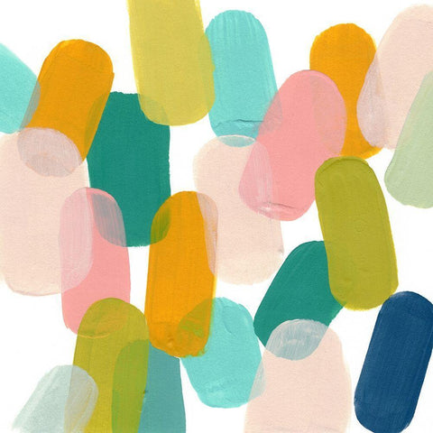 Color Spree II Black Modern Wood Framed Art Print by Vess, June Erica