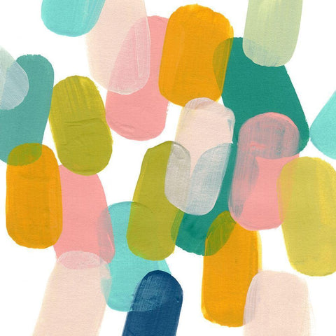 Color Spree III Black Modern Wood Framed Art Print by Vess, June Erica