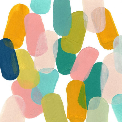 Color Spree IV Black Modern Wood Framed Art Print with Double Matting by Vess, June Erica