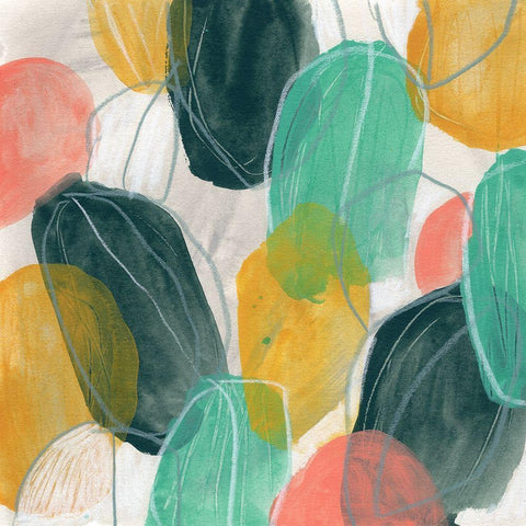 Candy Lanterns II White Modern Wood Framed Art Print by Vess, June Erica