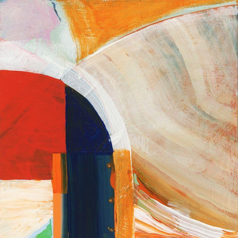 Blue Orange I Black Modern Wood Framed Art Print by Cartissi