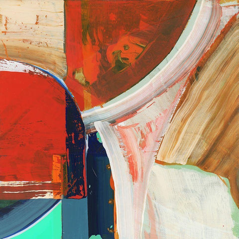 Blue Orange II Black Modern Wood Framed Art Print by Cartissi