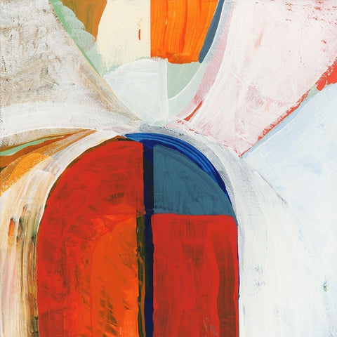 Blue Orange IV White Modern Wood Framed Art Print by Cartissi