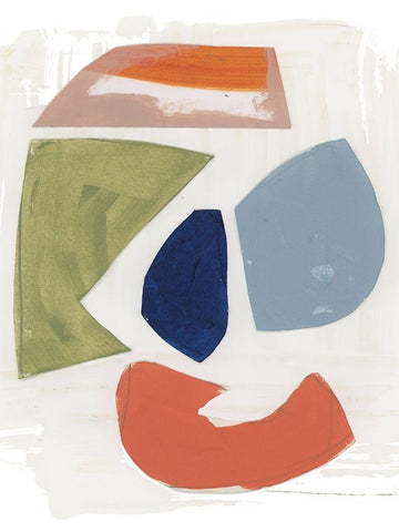 Four Colours II White Modern Wood Framed Art Print with Double Matting by Cartissi