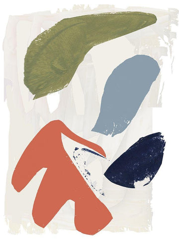 Four Colours V White Modern Wood Framed Art Print with Double Matting by Cartissi