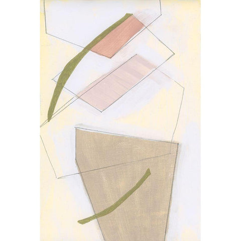 Nude Gold Shapes I White Modern Wood Framed Art Print by Cartissi