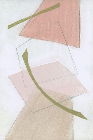 Nude Gold Shapes III Black Ornate Wood Framed Art Print with Double Matting by Cartissi