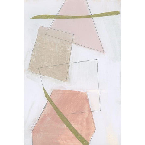 Nude Gold Shapes IV White Modern Wood Framed Art Print by Cartissi