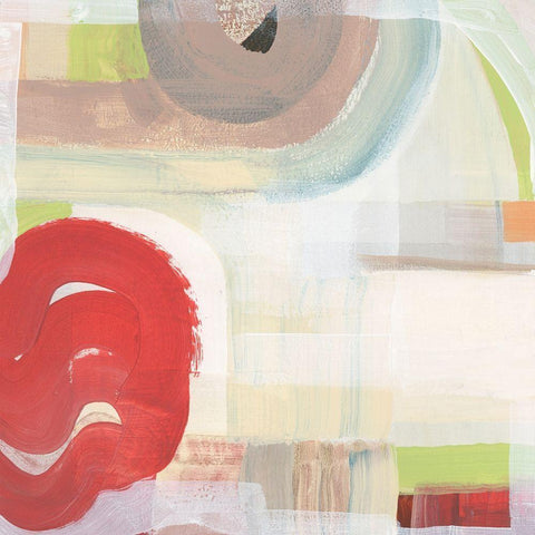 Red I Black Modern Wood Framed Art Print with Double Matting by Cartissi