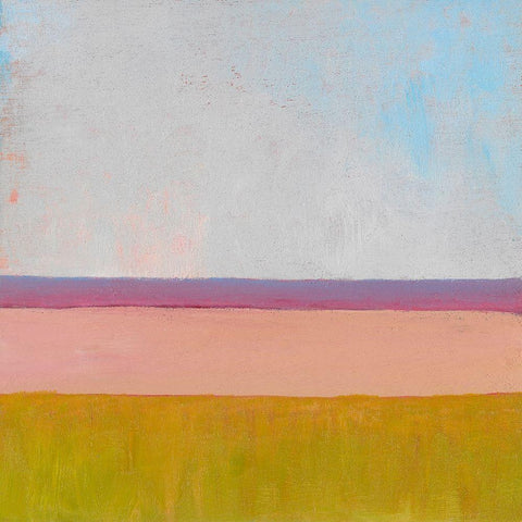 Beyond the Fields I White Modern Wood Framed Art Print with Double Matting by Young, Carol
