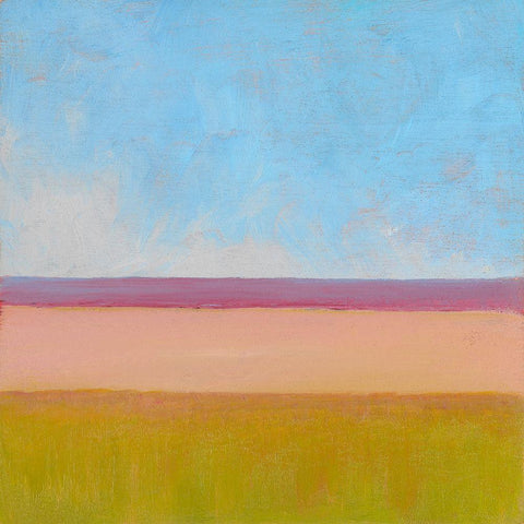 Beyond the Fields II White Modern Wood Framed Art Print with Double Matting by Young, Carol