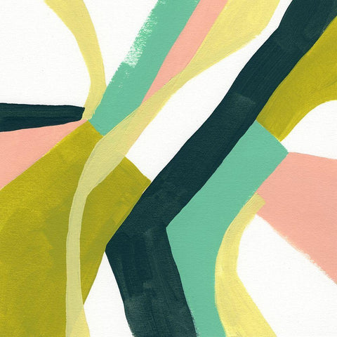 Ribbon Relief I White Modern Wood Framed Art Print by Vess, June Erica