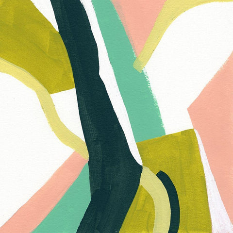 Ribbon Relief II Black Modern Wood Framed Art Print by Vess, June Erica