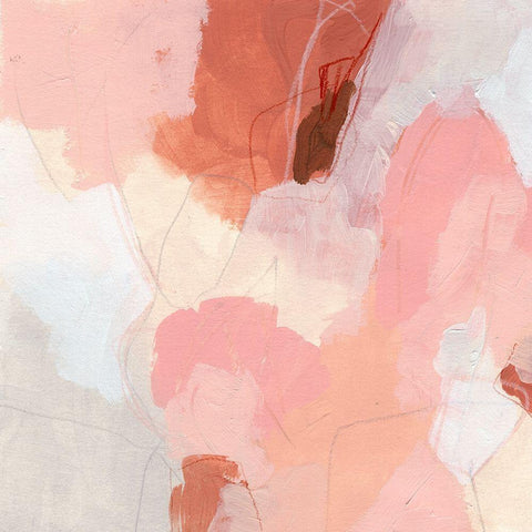 Terracotta Cloud I White Modern Wood Framed Art Print with Double Matting by Vess, June Erica