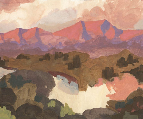 Hawksbill River View I White Modern Wood Framed Art Print with Double Matting by Green, Jacob