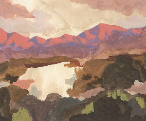 Hawksbill River View II Black Ornate Wood Framed Art Print with Double Matting by Green, Jacob