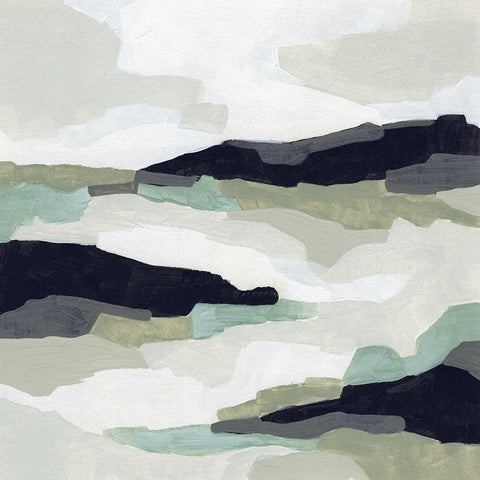 Mint Mesa I Black Modern Wood Framed Art Print with Double Matting by Vess, June Erica