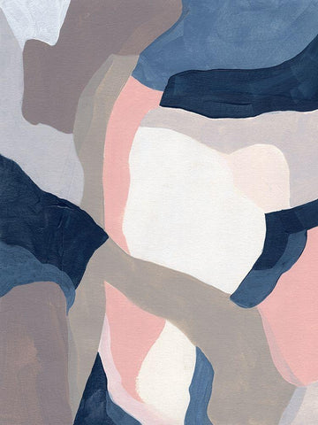 Intertwined Tones I White Modern Wood Framed Art Print with Double Matting by Vess, June Erica