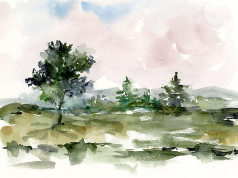 Mauve Sunset I Black Ornate Wood Framed Art Print with Double Matting by Harper, Ethan