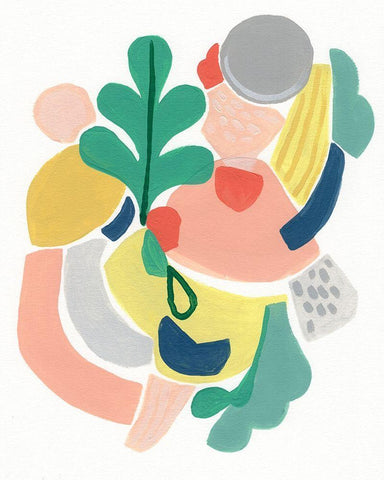 Scene Shift I White Modern Wood Framed Art Print with Double Matting by Vess, June Erica