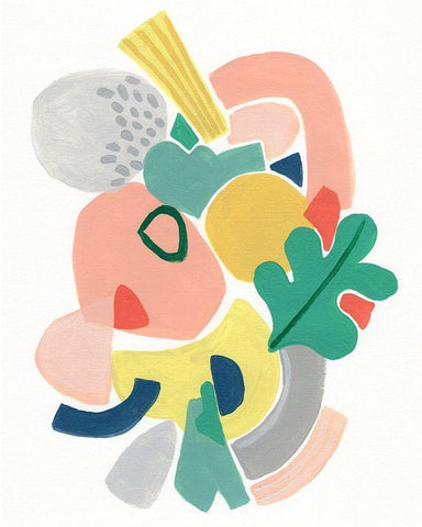 Scene Shift II White Modern Wood Framed Art Print with Double Matting by Vess, June Erica