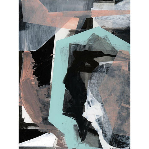 Mix I Black Modern Wood Framed Art Print with Double Matting by Cartissi