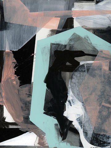 Mix I White Modern Wood Framed Art Print with Double Matting by Cartissi