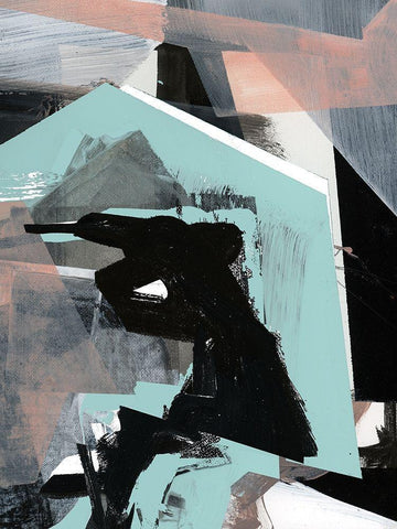 Mix II White Modern Wood Framed Art Print with Double Matting by Cartissi