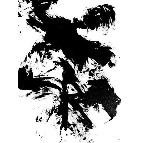 Expressive Abstract III Black Modern Wood Framed Art Print with Double Matting by Friedlander, Allan