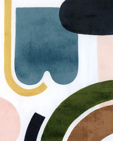 Shifting Shapes I White Modern Wood Framed Art Print with Double Matting by Popp, Grace