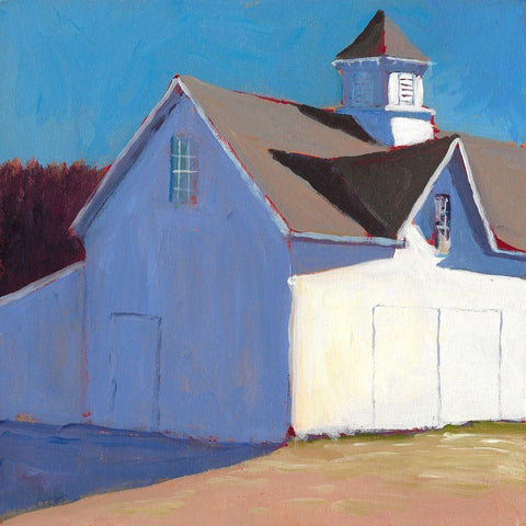 Bucolic Structure III White Modern Wood Framed Art Print by Young, Carol