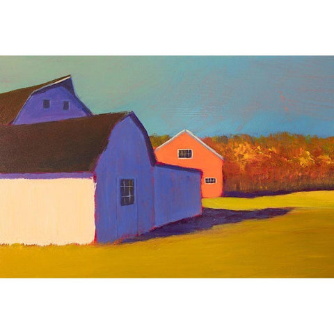 Bucolic Structure VII Black Modern Wood Framed Art Print with Double Matting by Young, Carol