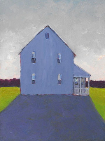 Bucolic Structure IX White Modern Wood Framed Art Print with Double Matting by Young, Carol