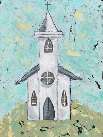 Blessed II White Modern Wood Framed Art Print with Double Matting by Reynolds, Jade