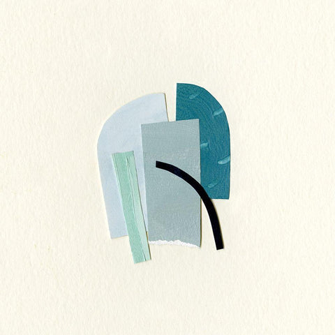 Bits and Pieces I White Modern Wood Framed Art Print with Double Matting by Caroline, Emma