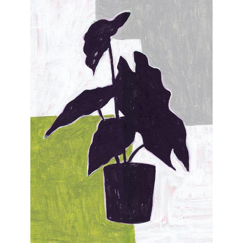 Green Plantling I Black Modern Wood Framed Art Print with Double Matting by Wang, Melissa