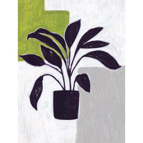 Green Plantling III White Modern Wood Framed Art Print by Wang, Melissa