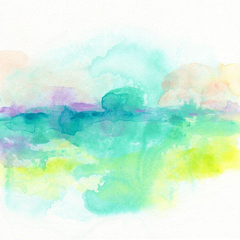 Ocean Aurora II Black Modern Wood Framed Art Print with Double Matting by Vess, June Erica