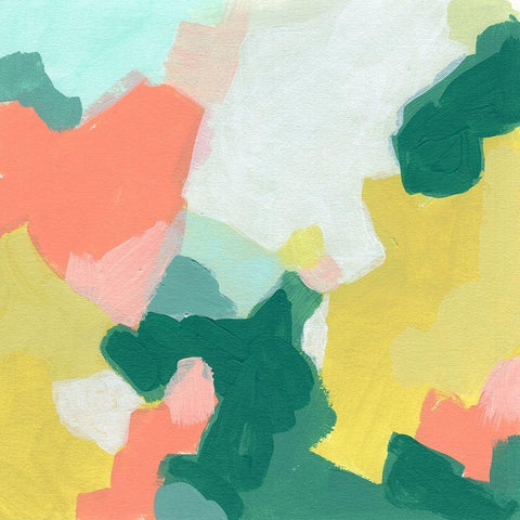 Melon Mosaic I Black Modern Wood Framed Art Print by Vess, June Erica