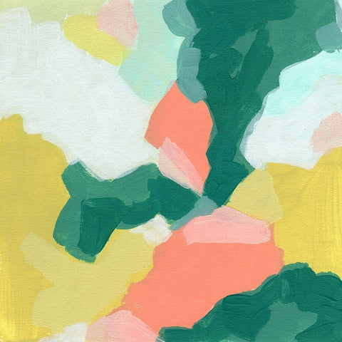 Melon Mosaic II White Modern Wood Framed Art Print by Vess, June Erica