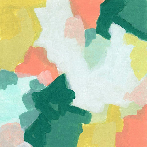 Melon Mosaic III Black Ornate Wood Framed Art Print with Double Matting by Vess, June Erica