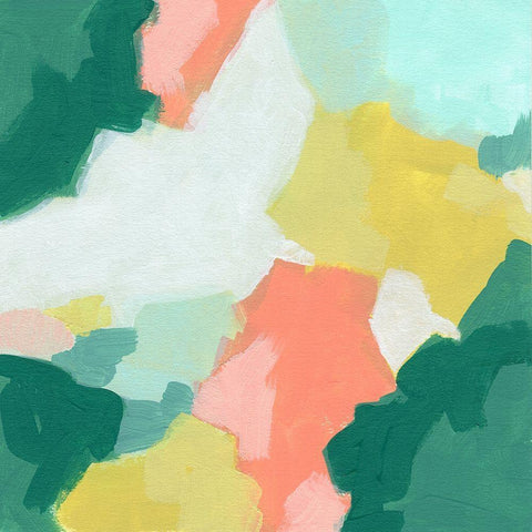 Melon Mosaic IV Black Modern Wood Framed Art Print with Double Matting by Vess, June Erica