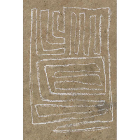 The Runes II White Modern Wood Framed Art Print by Goldberger, Jennifer